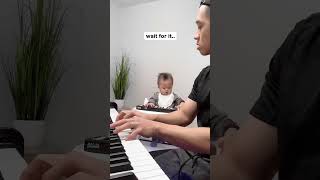 Watch my 14-Month-Old mimic my hand movements from beginning to end 🙃 #shorts #piano