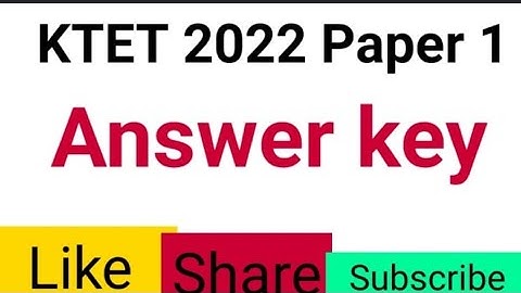 KAR-TET 2022 Answer Key Paper 1 || 06/11/2022