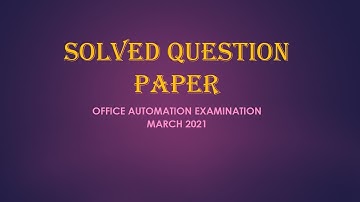 OFFICE AUTOMATION QPR MAR 2021