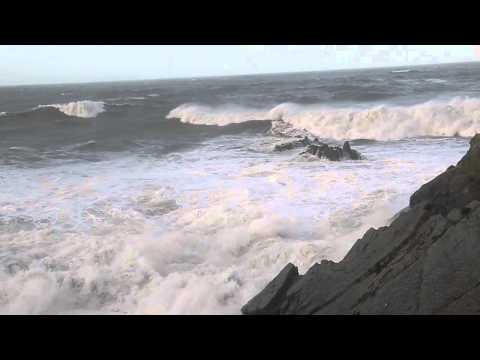 Destructive waves batter the North Devon coast January 2014