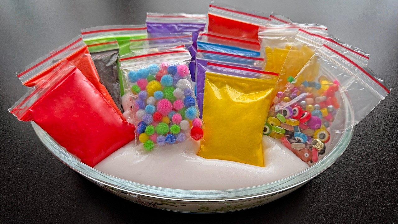 Miixng Things into White Slime - Satisfying Siime Sounds ASMR