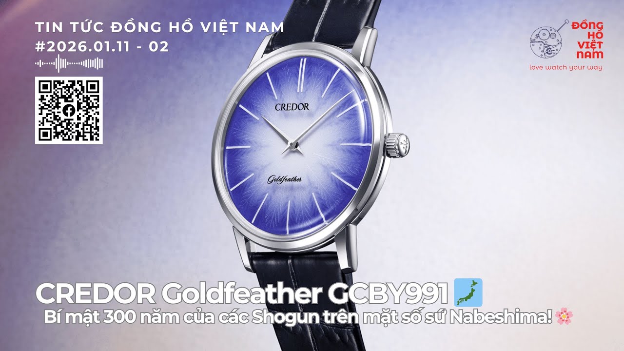 CREDOR Goldfeather GCBY991: Bí mật của các Shogun hiện diện trên mặt số đồng hồ sứ siêu mỏng!🏯