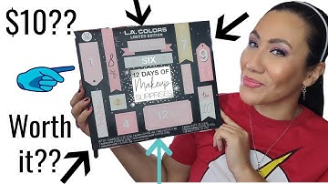 $10 Advent Calendar?? IS IT WORTH IT?? LA Colors 12 Days of Beauty Advent Calendar.. Ulzzangmas 2021