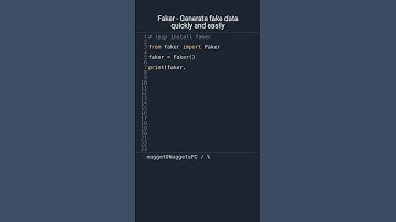 #Python Try out Faker - Generate fake data quickly and easily | #DevNuggets
