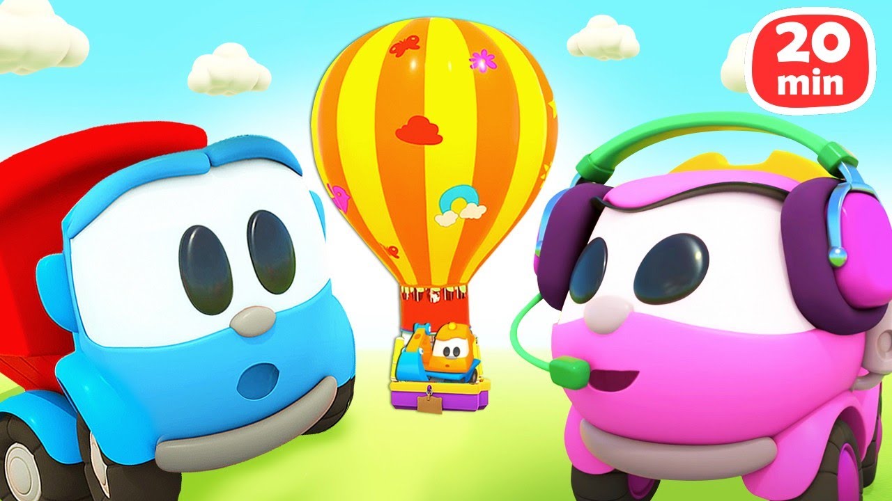 Вантажівочка Льова та його друзі летять на повітряному шарі! Мультфільм українською для дітей 🎈🚗