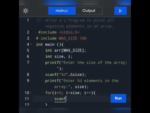 How to write a c program to print all negative elements in an array ...