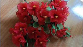 EP : 198 Hibiscus ดอกชบา How to make nylon/stocking flower by ployandpoom