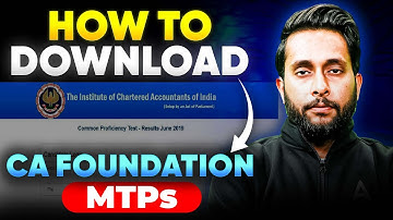 How to Download CA Foundation MTP | CA Foundation MTP Download | ICAI MTP Download Process