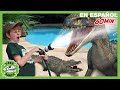 El Reino Caído; Caza de juguetes sorpresa con dinosaurio gigante y pelea de agua | T-Rex Rancho