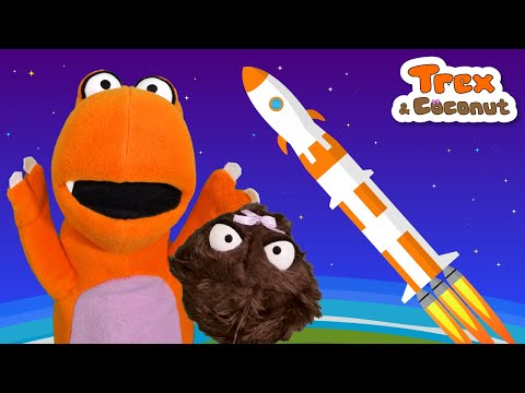 Space Rocket Adventure 🚀  | Kids' Songs | Dinosaur Puppet Show | Trex and Coconut