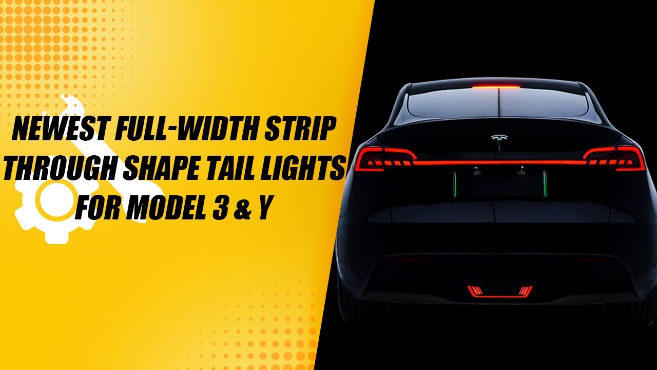Tlyard Newest Full-Width Strip Through Shape Tail Lights For Model 3 ...