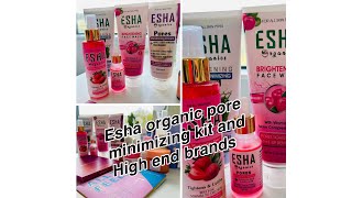Esha organic pore minimizing kit review with High end brands