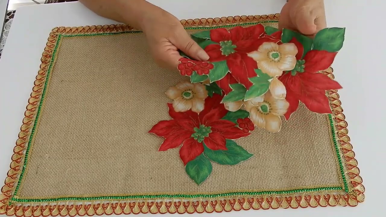 SABIAS Como Hacer Individuales de Navidad Con Tela de YUTE-Haga y Venda Tantos Como Puedas CHRISTMAS