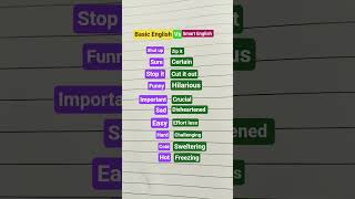 Basic English Vs Smart English #betterlearning#spoken english