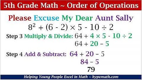5th Grade Math Review (Order of Operations) Part 1