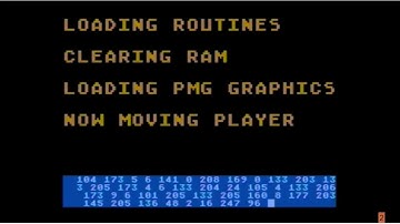 Drawing Player/Missile Graphics using Machine Language code on an emulated Atari 800