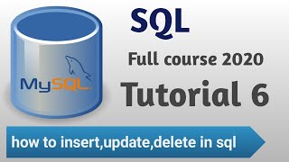 mysql tutorial 6 in hindi | insert,delete,update data in database  #onlinecourse2020 #hindicourse