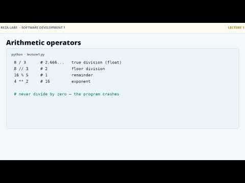 Python Lecture 1: Variables, Types, Print and PEMDAS 