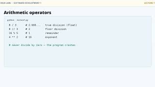 Python Lecture 1: Variables, Types, Print and PEMDAS 