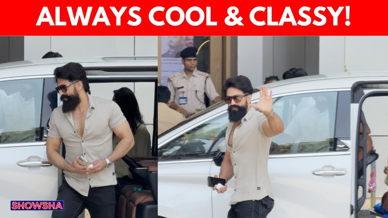 South Star Yash & His Wife Radhika Pandit Get Papped At Airport | WATCH