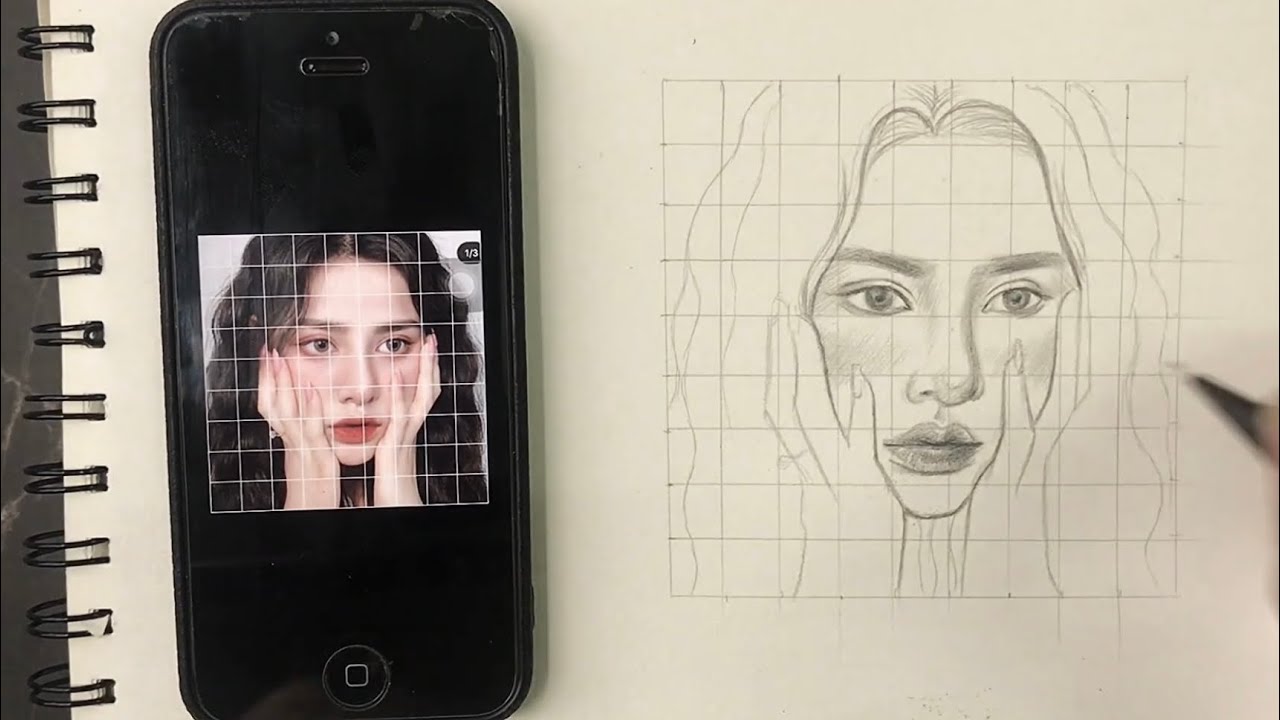 Vẽ Mặt Người Từ Đt | Kẻ Ô Từ Điện Thoại ✨💕 How To Draw Face From The Phone  - Youtube