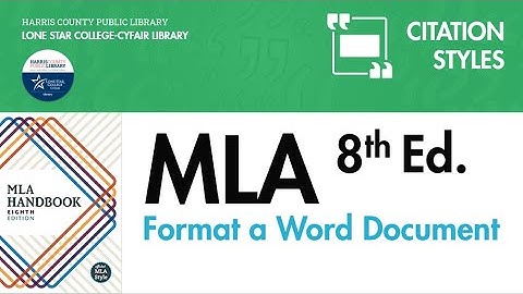 Format a Word Document in MLA