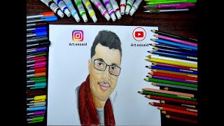 Haw to Draw face step by step raghib amine تحدي الرسم امين رغيب قناة المحترف | Almohtarif channel