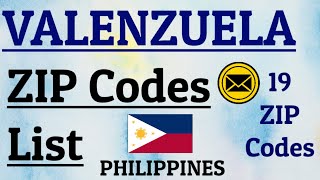 VALENZUELA ZIP Code s List || VALENZUELA PHILIPPINES || 10 ZIP Codes.