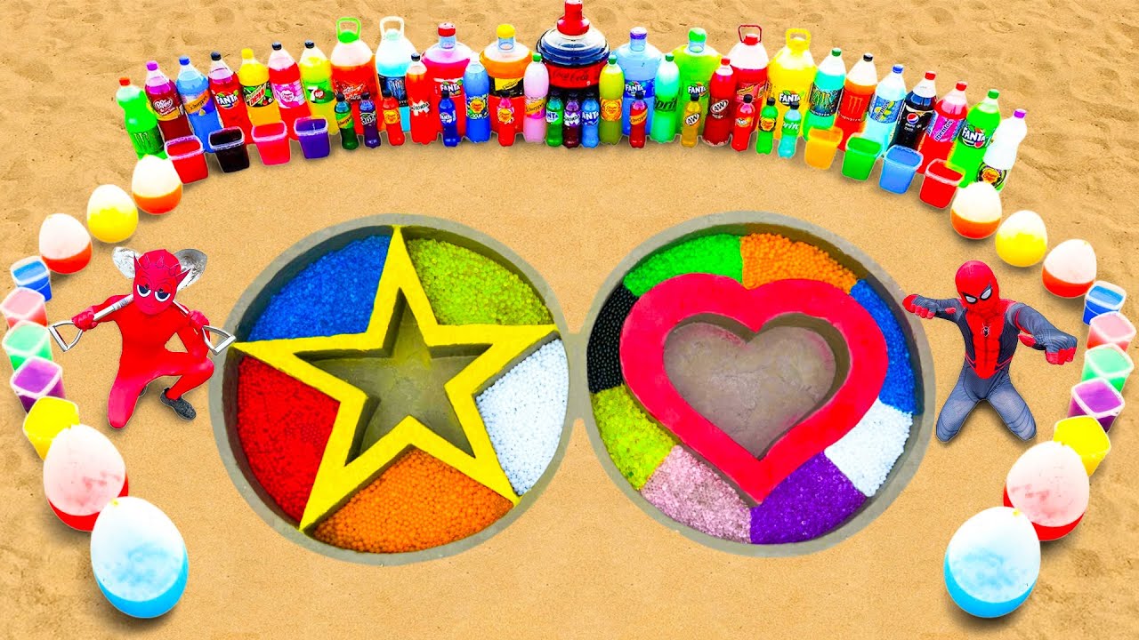 Большое извержение зубной пасты от Heart vs Star, большие шарики газировки, Mountain Dew, Pepsi, ...