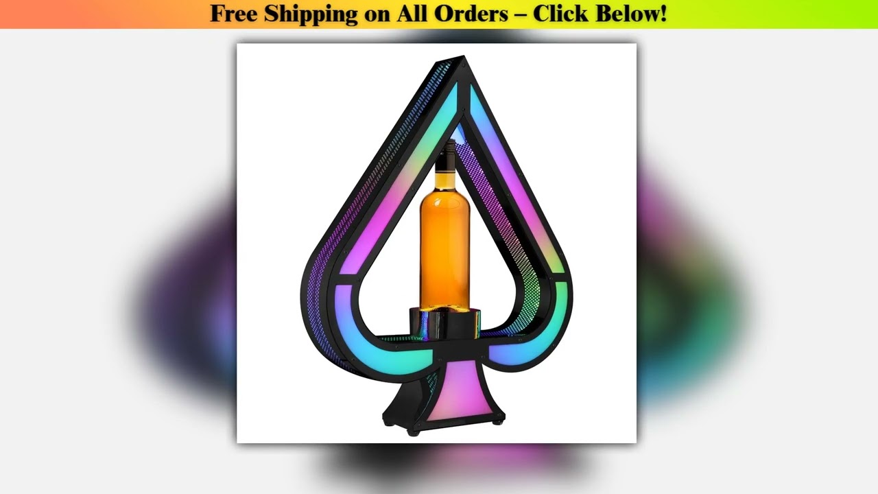 Glow Bar Wine Bottle Display Ace Spades Bottle Presenter Multiple Lighting Modes Remote Control