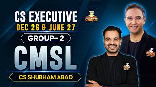 CMSL ONLINE LEC 1 CS EXECUTIVE | DEC 26 & JUNE 27 | CS SHUBHAM ABAD
