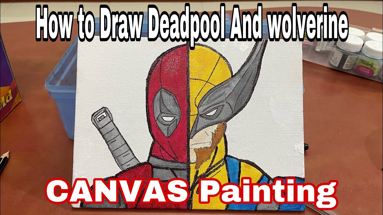 How to Draw Deadpool and wolverine on Canvas - YouTube
