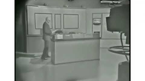 Historical moment when black and white tv was switched to colored live