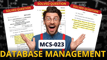MCS-023 | Database Management DBMS | IGNOU BCA Previous Year Question Paper With Answer/Solved | ISM