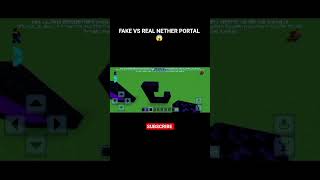 FAKE VS REAL NETHER PORTAL 😨🔥 #shrot #gaming #minecraft