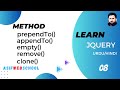 08 jQuery PrependTo AppendTo empty remove Clone in Urdu/Hindi