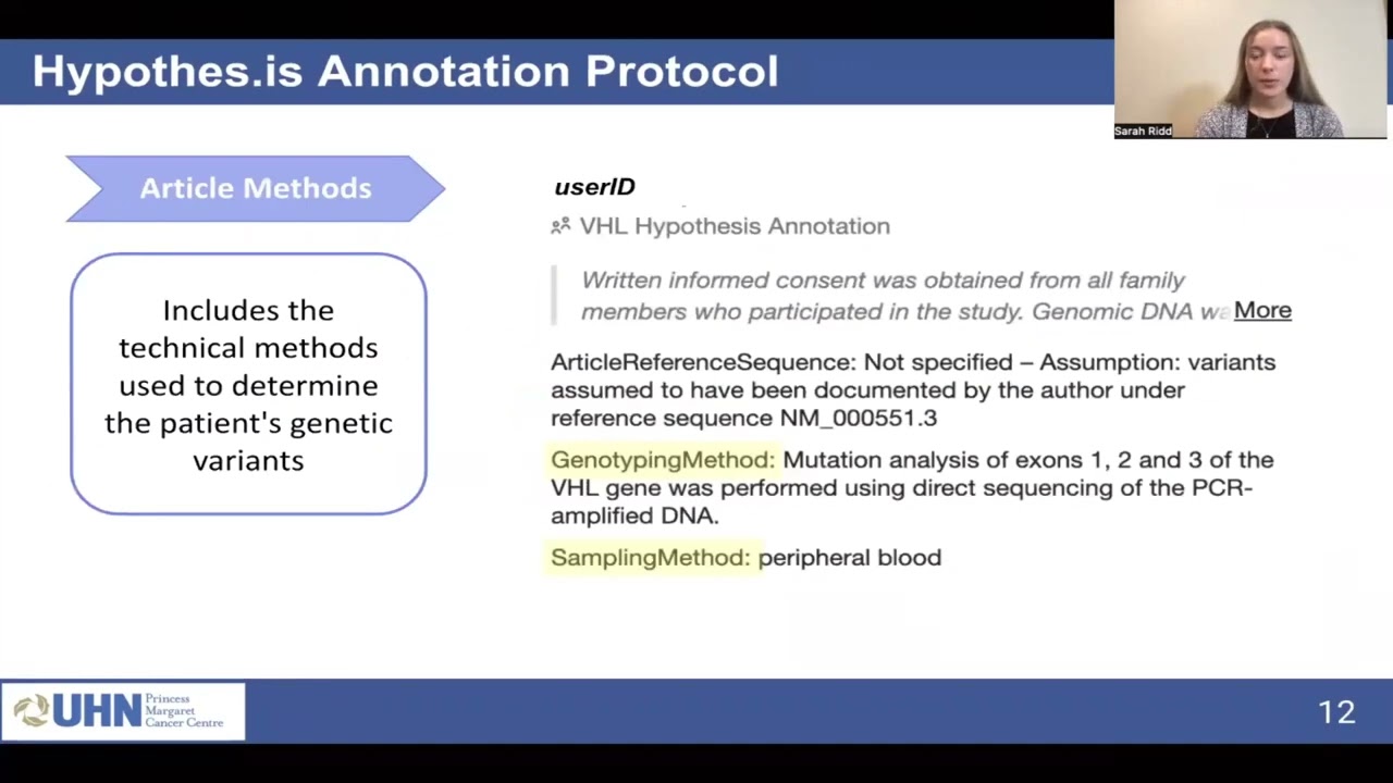 Applying a Disease Specific Annotation Protocol for VHL Gene Curation | Sarah Ridd