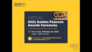 2021-VIRTUAL #GOLDENPEACOCKAWARDS CEREMONY organized by #IODGLOBAL