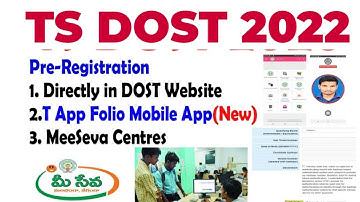 TS DOST 2022 PRE REGISTRATION
