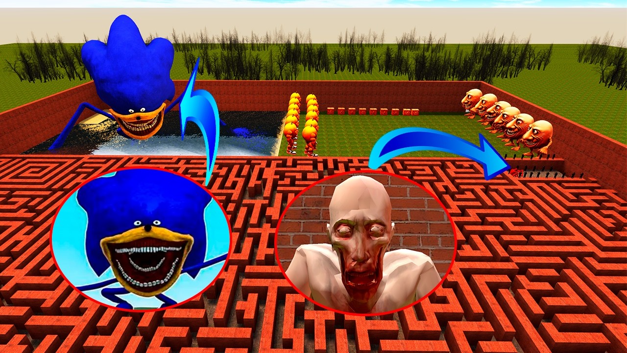 I found SCP-096 vs Sonic in the water and in the castle, be careful, they are very dangerous!