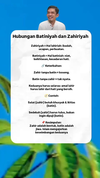Hubungan zohiriyah dan batiniah tentang kehidupan Kajian Fahrudin faiz 2025