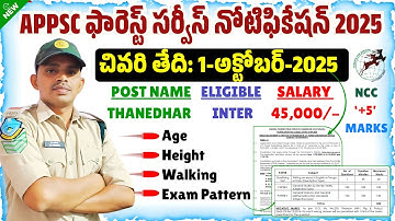 🚨 APPSC కొత్త నోటిఫికేషన్ 2025 | APPSC Thanedar Notification | Govt Jobs in AP | Telugu Job Updates