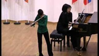 Eugene Bozza, Soir Dans les Montagnes, flute and piano, Pak Di Na, 13 y.o.