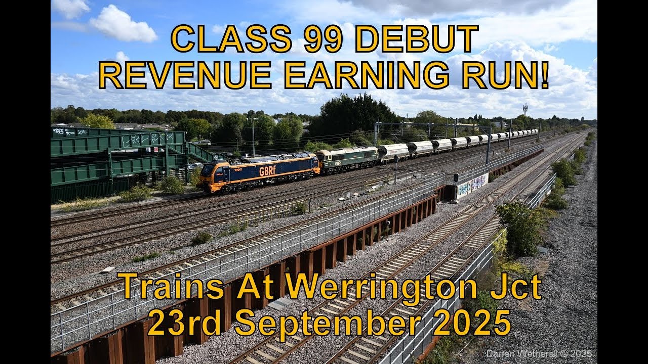 Class 99 Debut Revenue Earning Run! Trains @ Werrington Jct, 23rd September 2025
