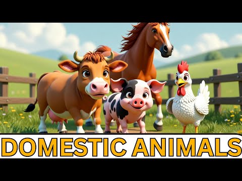 Pet Animals, Farm Animals & Domestic Animals Names for Kids | Learn Animals Easily