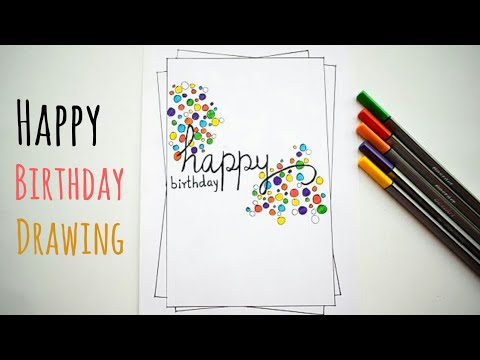 Happy birthday card stock photo Image of birthday drawing  48327020