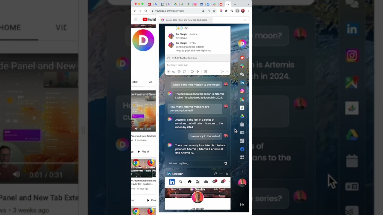 Dashy Side Panel Dashboard for Chrome Browsers