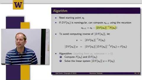 Mathematical Methods for Quantitative Finance 9 4 W8 4 – Newton’s Method for n Dimensional Nonlinear