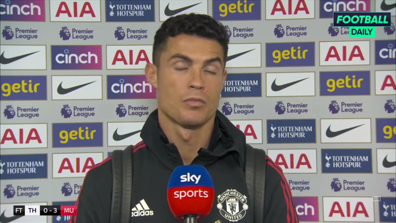 Ronaldo postmatch interview vs Tottenham Hotspurs on Ole gunner Sack ...