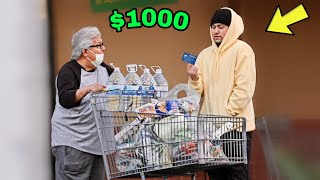 Asking Strangers For FOOD, Then Paying For Their ENTIRE GROCERIES!!